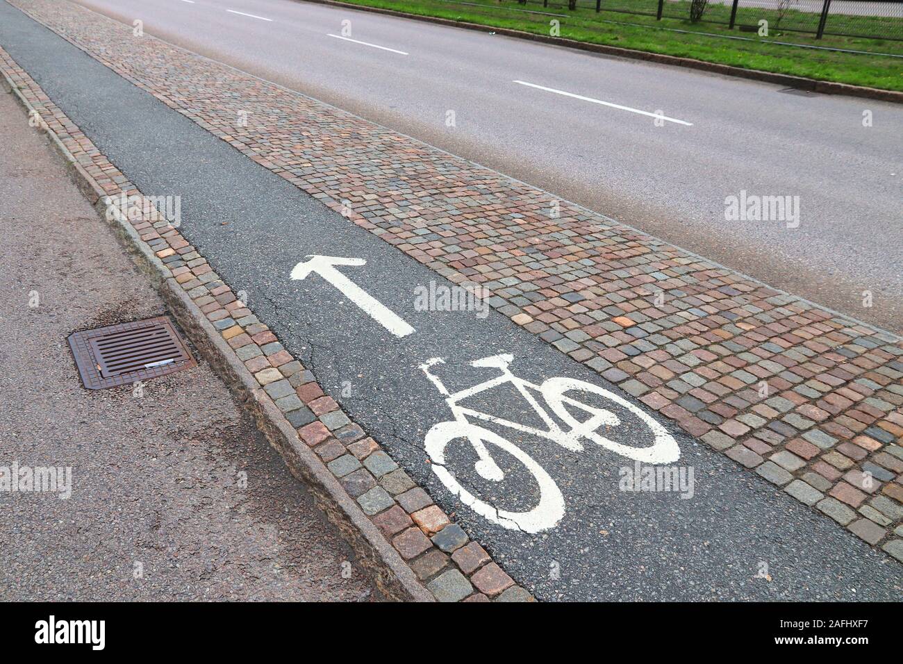 Piste cyclable de Göteborg, Suède. L'infrastructure de transport à vélo. Banque D'Images