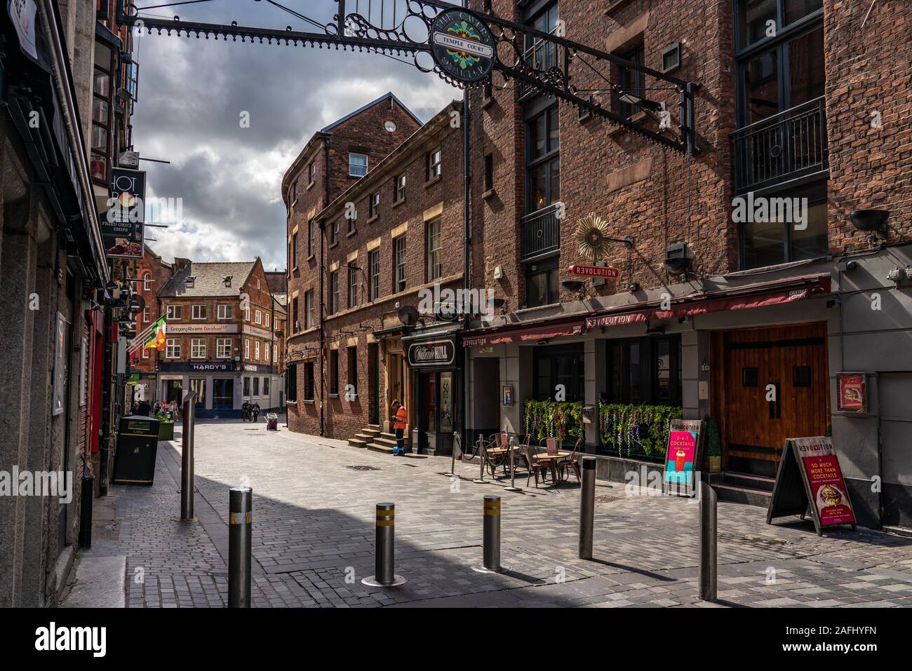 LIVERPOOL, Royaume-Uni - 13 août : c'est rue de la cour du temple, un bar street dans le quartier famou le 13 août 2019 à Liverpool Banque D'Images