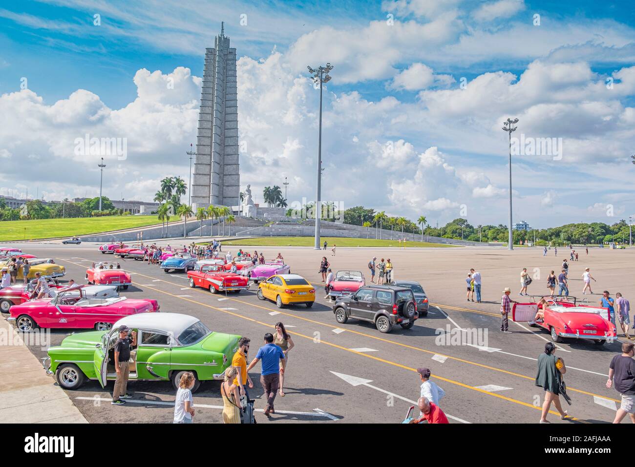 La Havane, Cuba - 11 03 2019 - La photo montre la destination touristique célèbre Place de la révolution, qui est fréquemment visité bei les touristes. Banque D'Images