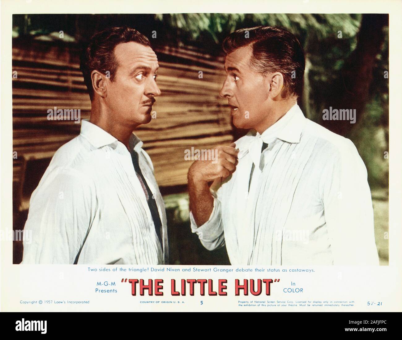 La petite hutte Année : 1957 UK / USA David Niven, Steward Granger Directeur : Mark Robson Hall card Banque D'Images