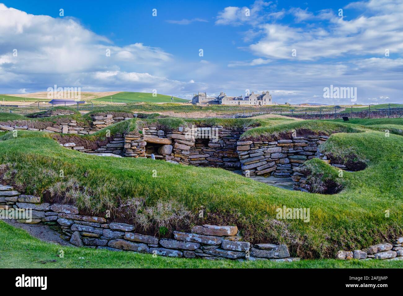 Skara Brae, Orcades, en Écosse. Banque D'Images