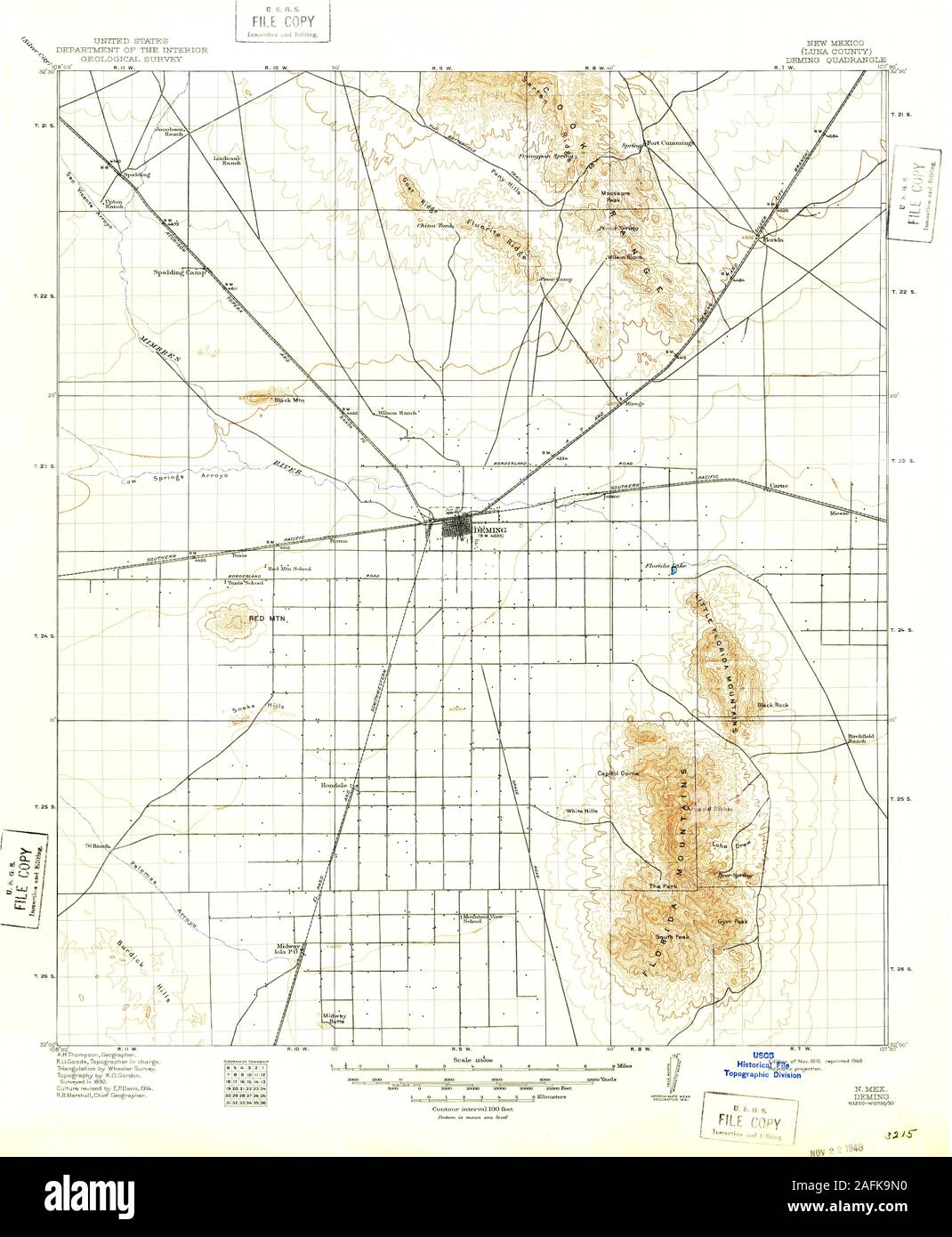 Carte du nouveau mexique deming Banque de photographies et d’images à