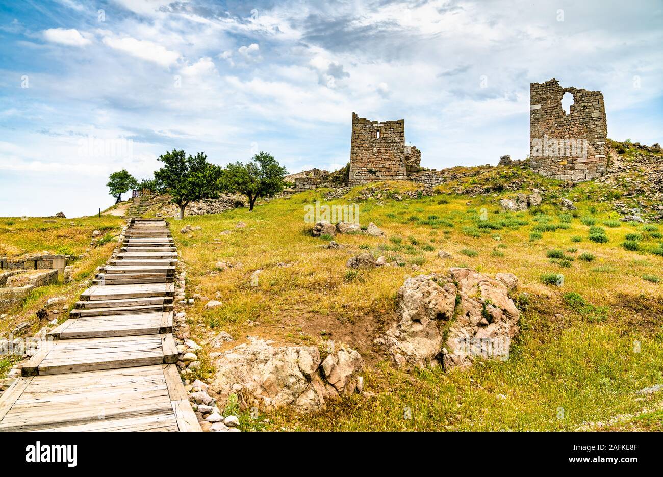 Ruines de la ville antique de Pergame en Turquie Banque D'Images