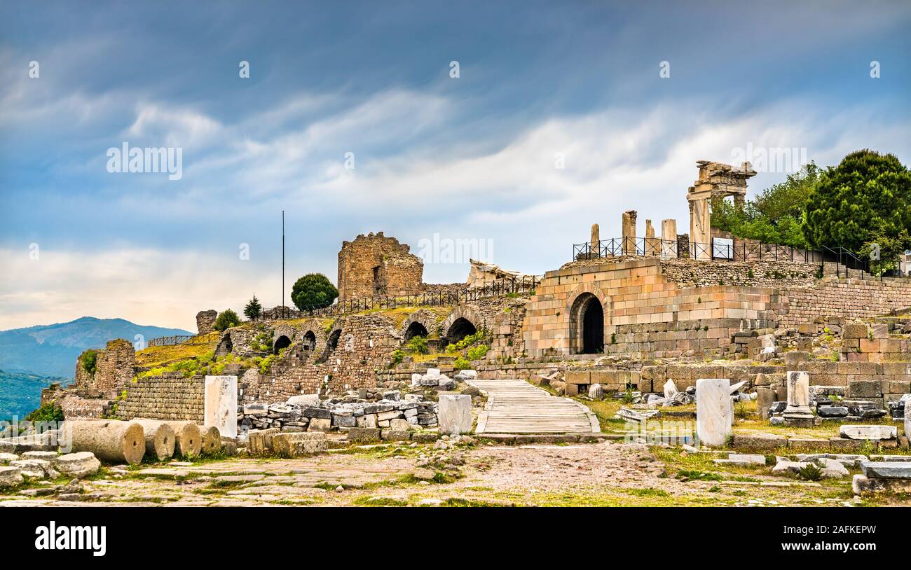 Ruines de la ville antique de Pergame en Turquie Banque D'Images