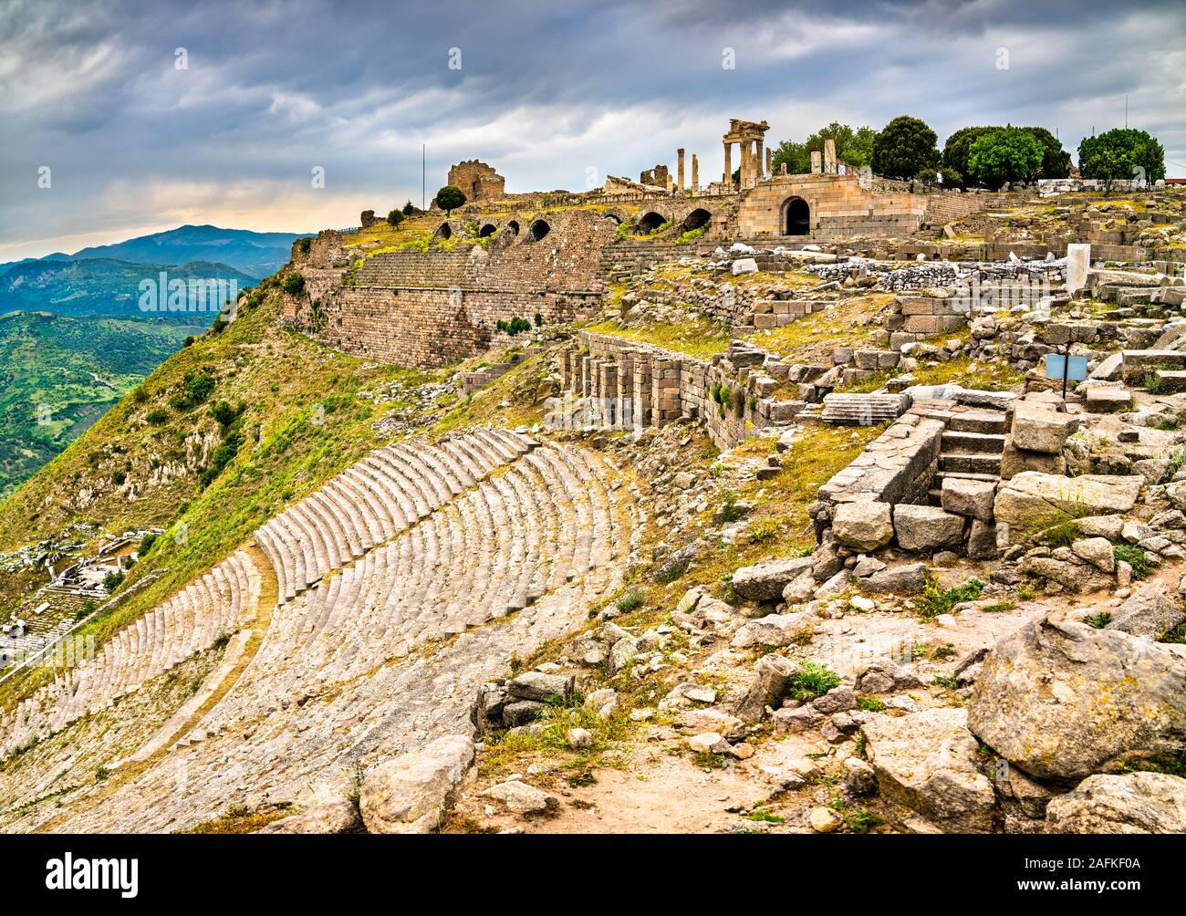 Ruines de la ville antique de Pergame en Turquie Banque D'Images