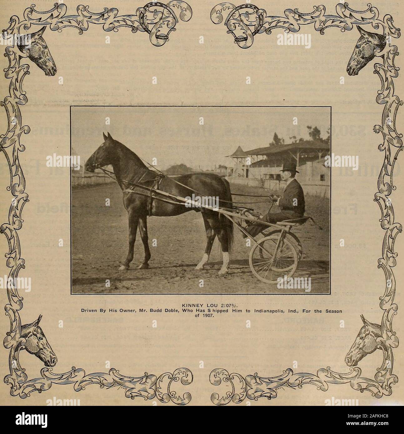 . Source et sportsman. L. N° 12 du volume. Samedi. 2 mars ?. lflriT. 3,00 $ abonnement une larme.. L'OBTENTEUR ET SPORTSMAN [le samedi 23 mars. 1907. 15 200 $ Enjeux garanti pour 4 jours de réunion 15 200 À ÊTRE DONNÉ PAR LA CÔTE DU PACIFIQUE Trotting Horse Breeders Association Semaine se terminant le 24 août 1907. Entrées à fermer le lundi, le 1er avril 1907. Vendredi.  ?- WO ANS DIVISION STIMULATION FUTURITY STAKES No 5 (fermé le 2 novembre. 1903) 950 ^EE ANS DIVISION TROT FUTURITY STAKES No 4 (fermé le 15 octobre, 1904) 2300 jeudi. 9-2:08 1000 : Programme de stimulation de la classe mercredi. 1-2:14 CLASS TROTTING Banque D'Images