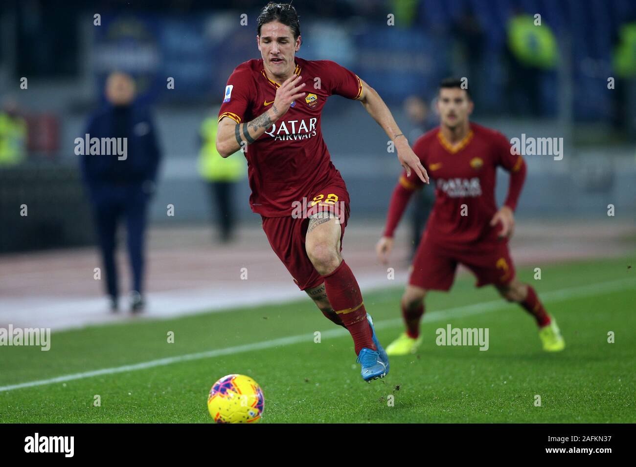 Rome, Italie. Le 15 décembre, 2019. Rome, Italie - 15 décembre 2019 :  Nicolo Zaniolo (AS ROMA) en action au cours de la Serie A italienne match  de football AS Roma vs