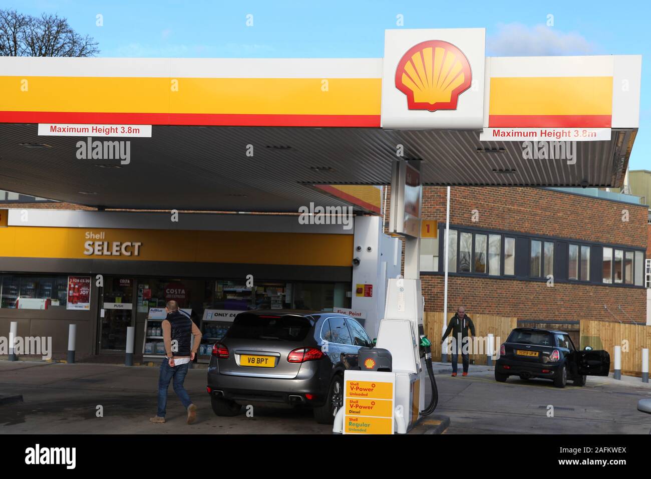 Station service Shell signalisation, 2019 Banque D'Images