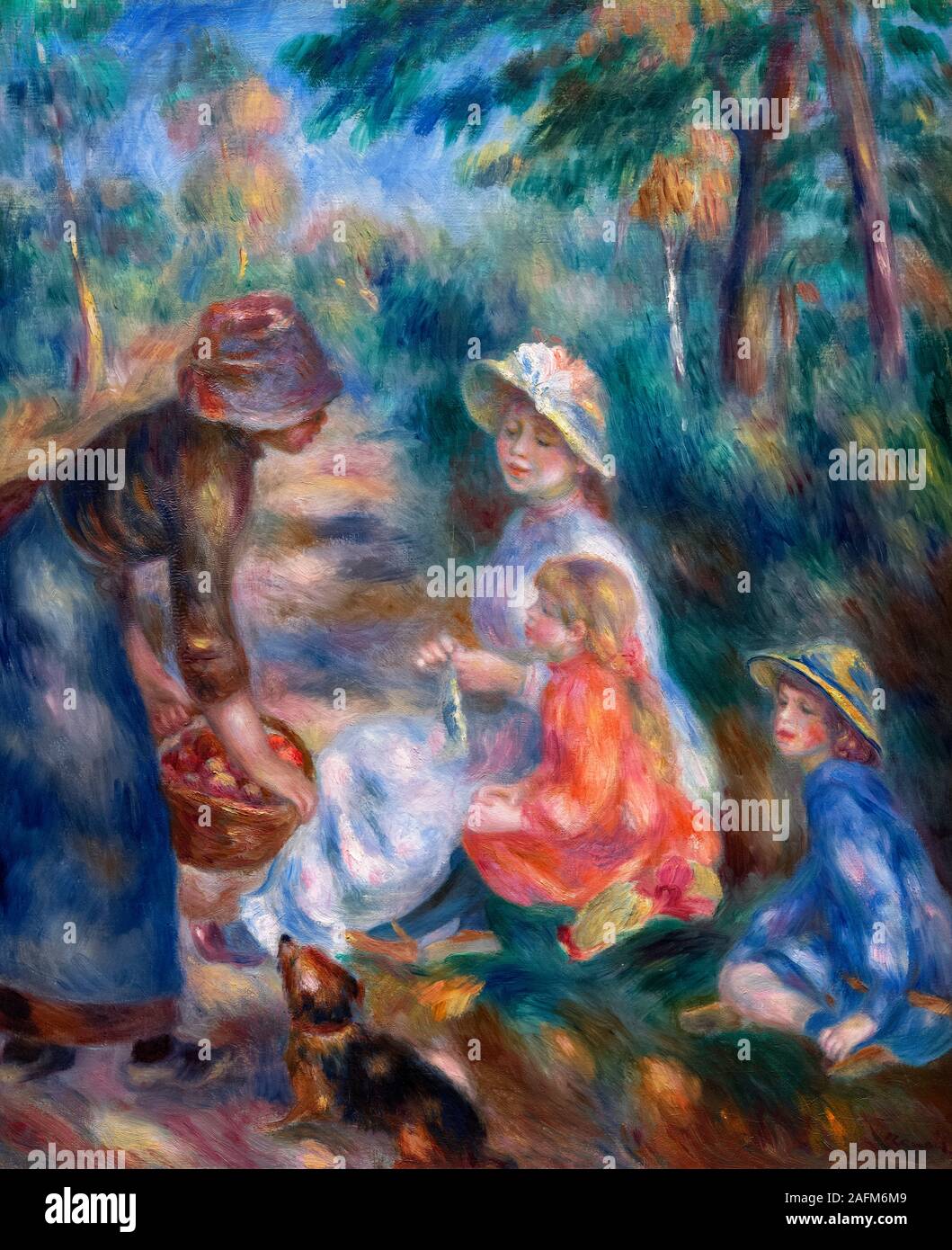 Le vendeur Apple par Pierre Auguste Renoir (1841-1919), huile sur toile, c.1890 Banque D'Images