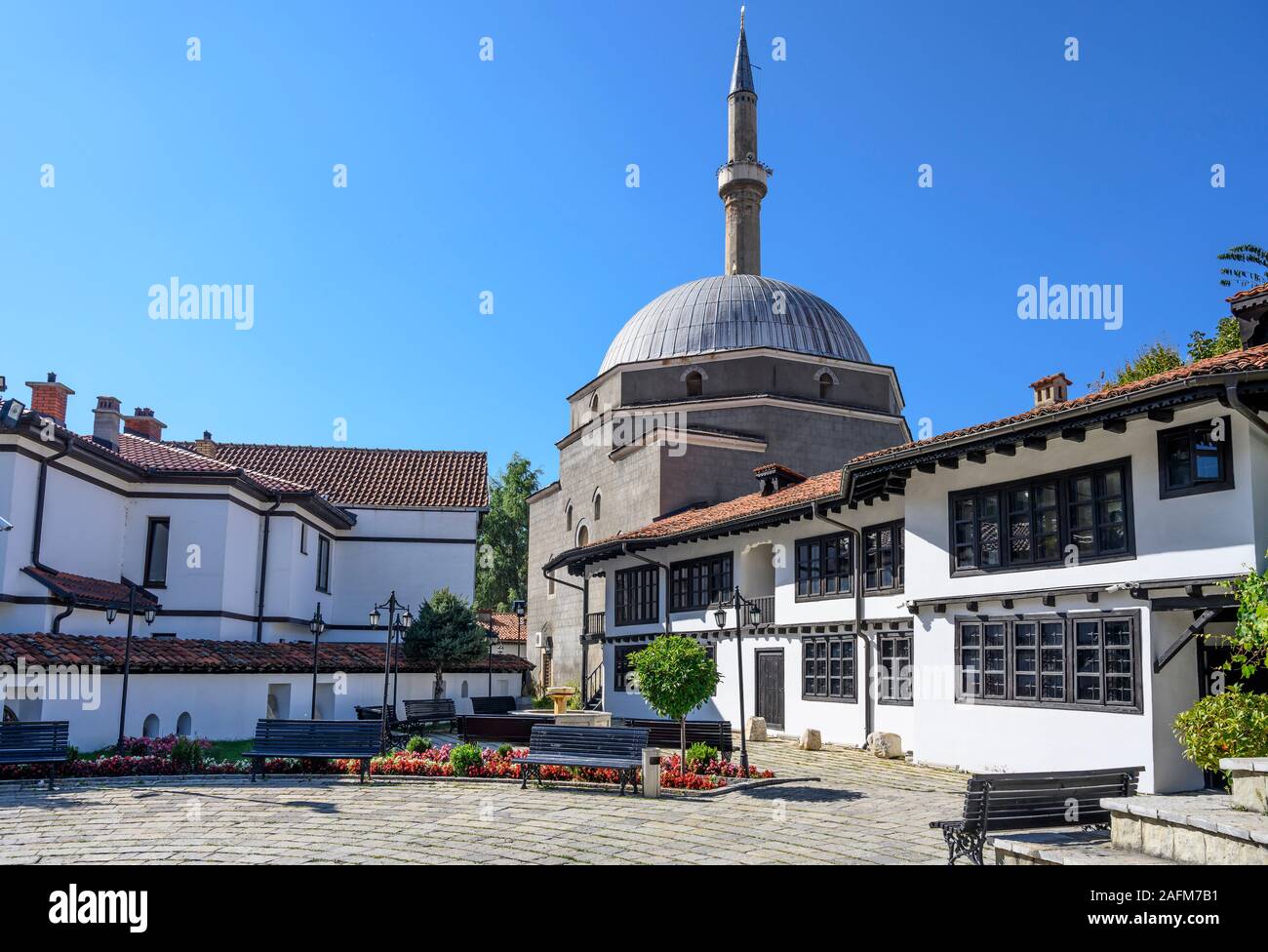 Le centre pour la Ligue albanaise de Prizren fondée en 1878. À Prizren, Kosovo, Balkans central. Banque D'Images