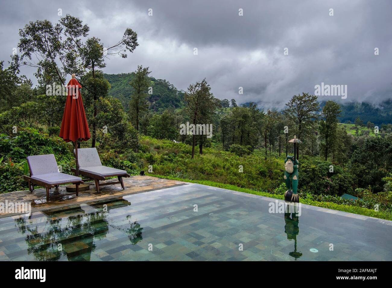 Piscine sur nuageux jour dans les hautes terres du Sri Lanka Banque D'Images