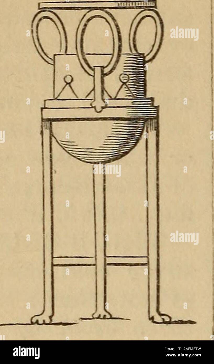 . L'Illustrated companion pour le dictionnaire de latin et grec ; lexique formant un glossaire de tous les mots qui représentent les objets visibles liés à l'arts, manufactures, et la vie de tous les jours des grecs et romains, avec des représentations de près de deux mille objets de l'antiquité. 690 TRIREMIS. TRITURA.. 3. Le trépied, ou des selles d'thePythian shesat prêtresse, sur laquelle d'offrir à Delphes herresponses(CIC. Virg. Ov.);de qui l'un isgiven-nexed figure dans d'engager l'MiillersHandbuch chdologie-Ar der der Kunst,comme une représentation détaillée de précision-tion ; et une fictilevase de Sir W.H Banque D'Images