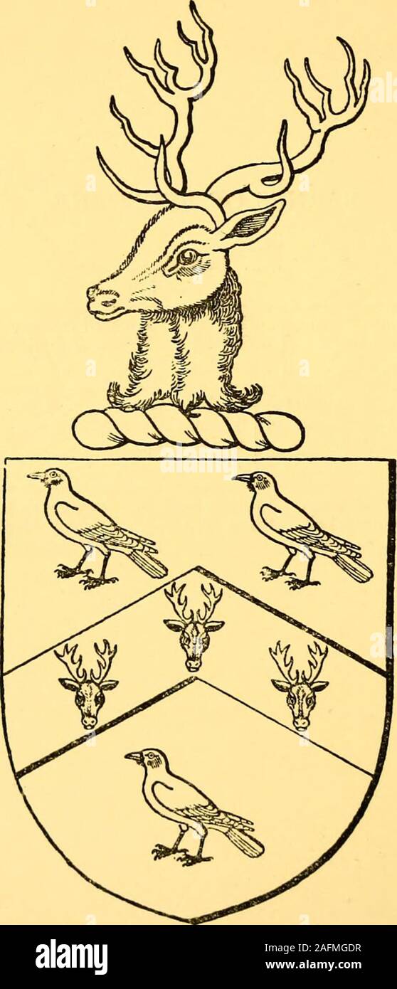 . Pedigrees enregistrés à la visite du comté palatin de Durham faites par William Fleur, Norroy king-de-bras, en 1575, par Richard Saint-george, Norroy king-de-bras, en 1615, et par William Dugdale, Norroy king-de-bras, en 1666. Bras.-Ouarleily ou et de sinople, à la fasce trois estoiles de sable au canton dextre du chef orill un croissant pour diflerence. Enregistré en 1575, 1615 et 1666. BARNES DE BEDBORNE. Bames. =f = J'^ r-n, Henry Bames =j =--dau. de Richard Barnes, sonne plus •••Gifford évêque de Durham. John, 2. La volonté. ^pBarbara Barnes, dau. de 3. Richard. 4. James. 1ère sonne. d'Bedbonie TmnerCO à Thomas. Pal. o Banque D'Images