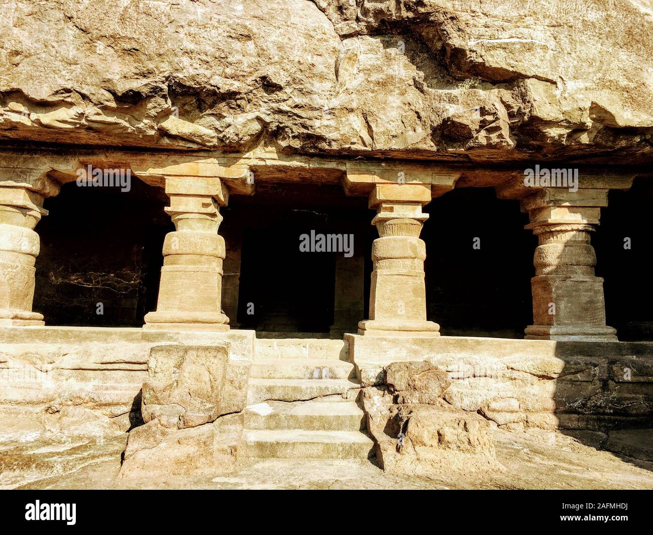 Grottes d'Ajanta sont 30 rock-cut monuments rupestre bouddhique du 2e siècle avant notre ère jusqu'à environ 480 EC dans le district de l'État du Maharashtra Mumbai de l'Inde. Banque D'Images