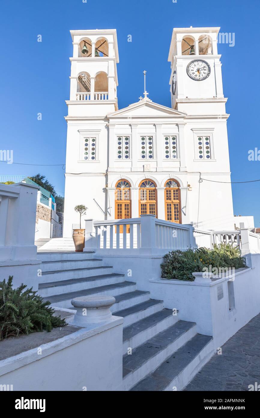 Face de l'église orthodoxe en Trypiti village, Milos, Grèce Banque D'Images