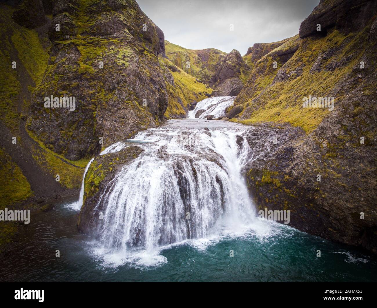 Stjornarfoss Kleifar chute près de Kirkjubaejarklaustur -, ou simplement Klaustur, Islande Banque D'Images