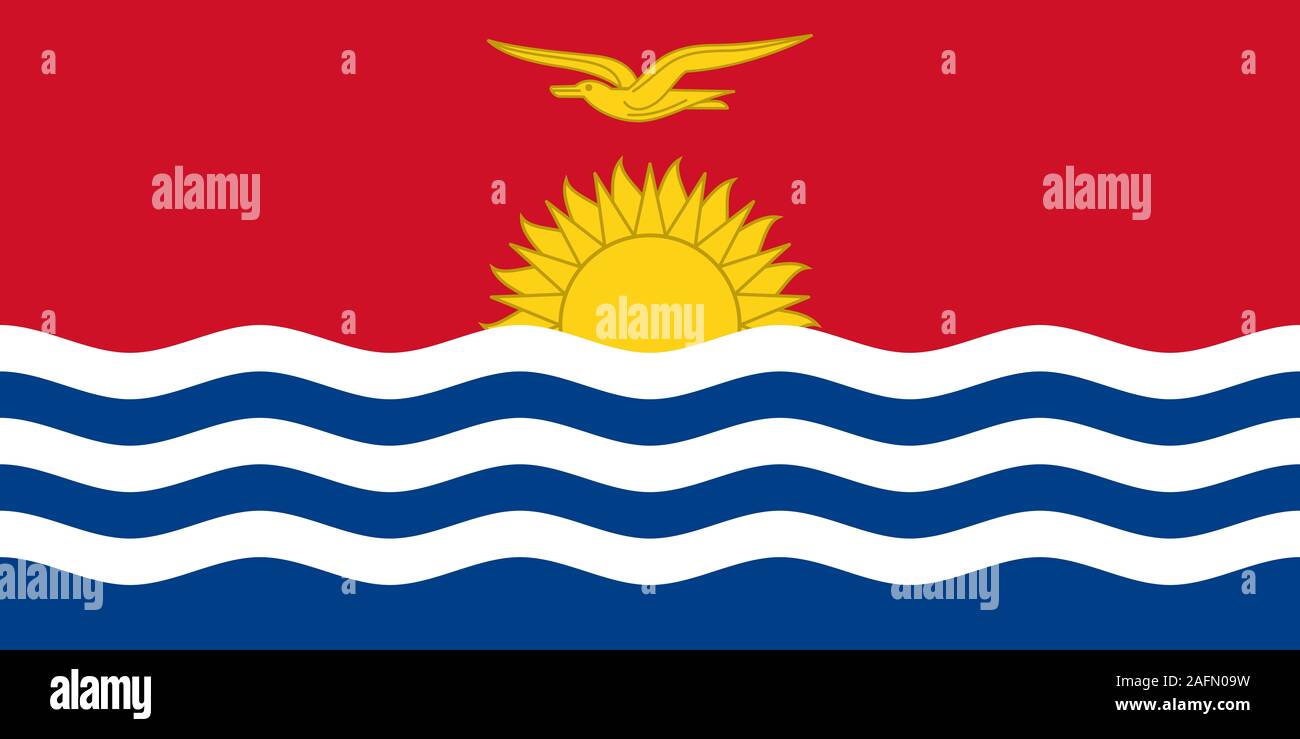 Grande télévision officielle de drapeau Horizontal Kiribati Banque D'Images
