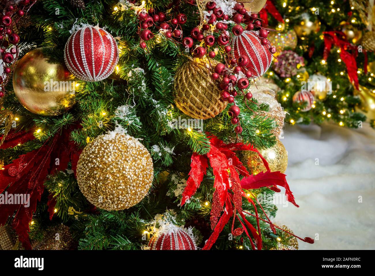Ornements d'arbre de Noël Détail Banque D'Images