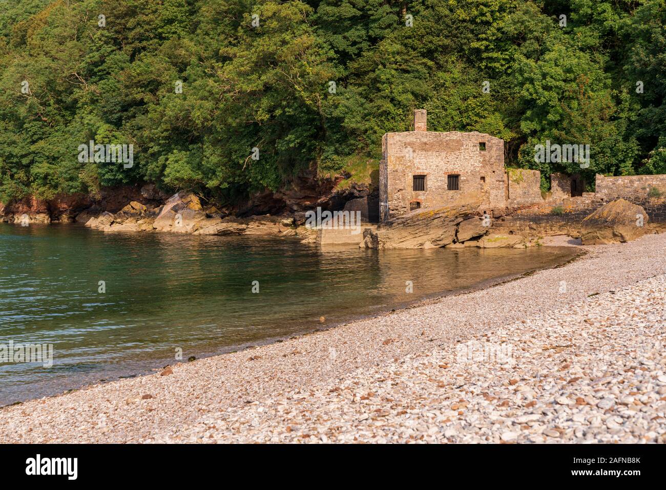 L'ancien bain public à Elberry Cove, Torbay, England, UK Banque D'Images