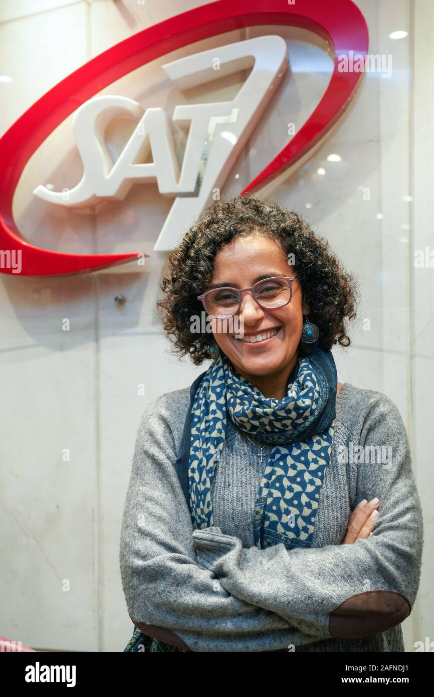 Maggie Morgan (45), cinéaste et femmes du programme à la SAT-7, satellite arabe de l'Égypte, Le Caire, Égypte, 12.12.2019 Banque D'Images