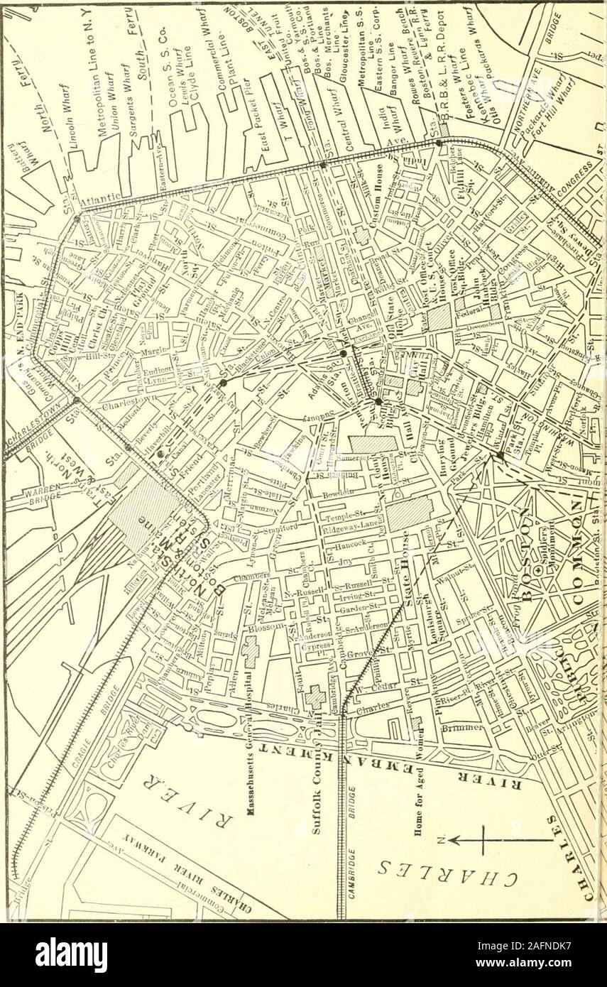 . Rand McNally, Boston guide de la ville et ses environs, avec des cartes et des illustrations ... Voir pages suivantes pour l'article 116 sections élargie n° 1. Voir la carte de clés pour les sections adjacentes de l'article N° 2 Banque D'Images