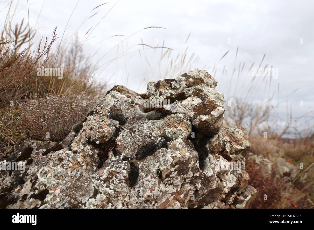 Grosse pierre sur une montagne Banque D'Images