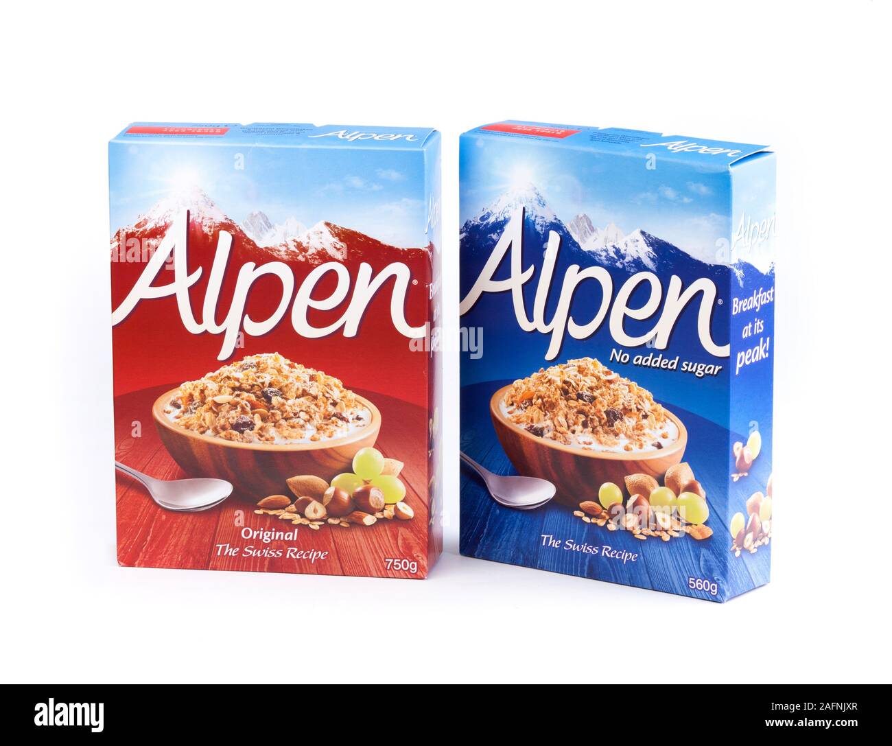 Céréales pour petit déjeuner Muesli Alpen Banque D'Images