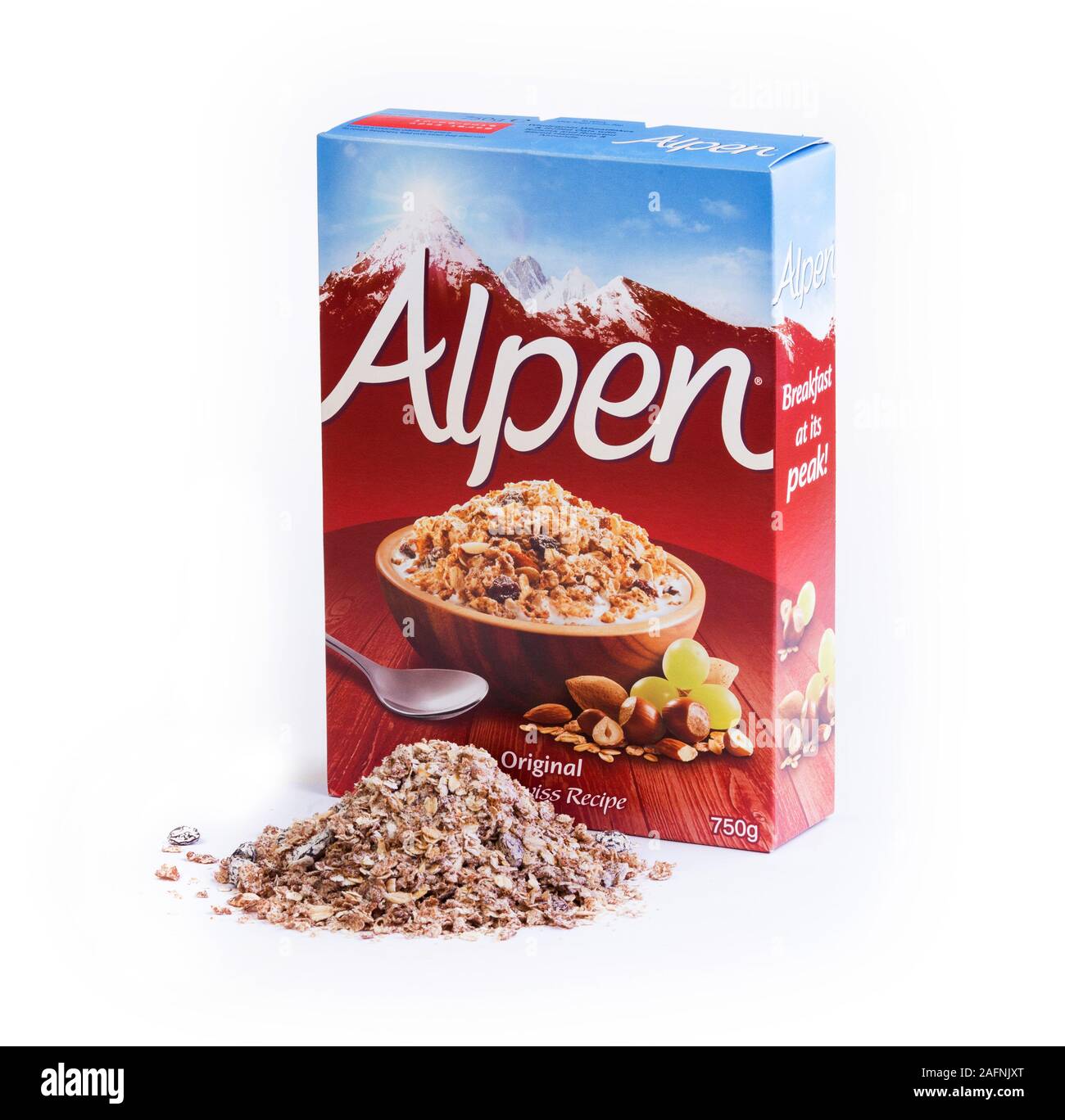 Céréales pour petit déjeuner Muesli Alpen Banque D'Images