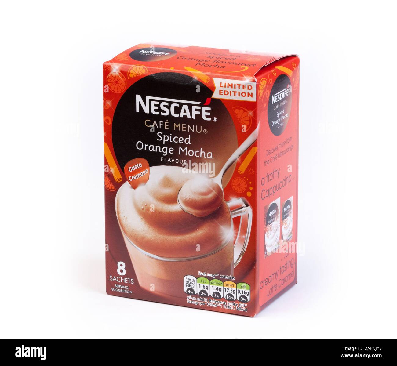 Sachets de café instantané Nescafé Banque D'Images