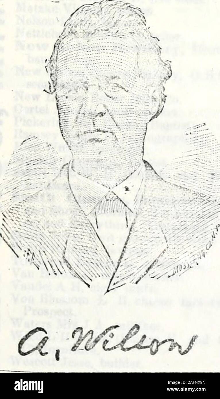 . Répertoire géographique de l'état du Wisconsin et annuaire d'entreprises. siège. Il containsa farine moulin exploité par olttaiiieilfrom Lemonweir river, un 1/Methoiji^t, Anic, presbytérienne, baptiste et Catholicchurches, une école et une weeklynewspaper, le Juneau Count ;/ Argus.Le sol dans le voisinage est extrêmement riches,et grand cj[Uantitie anilraspberries3 de la canneberge sont soulevées et andlive avec grain, stock, expédition. Pas de dette obligataire.exp., Am. Tél.,W. U., la population 1 100.Nicholas T. Lawrence, maître de poste. Anderle Ignatz, tailleur. B.irlov/ John Il, magasin général. Barnes W K, le sorgho mnfr. Beebc Yates Banque D'Images