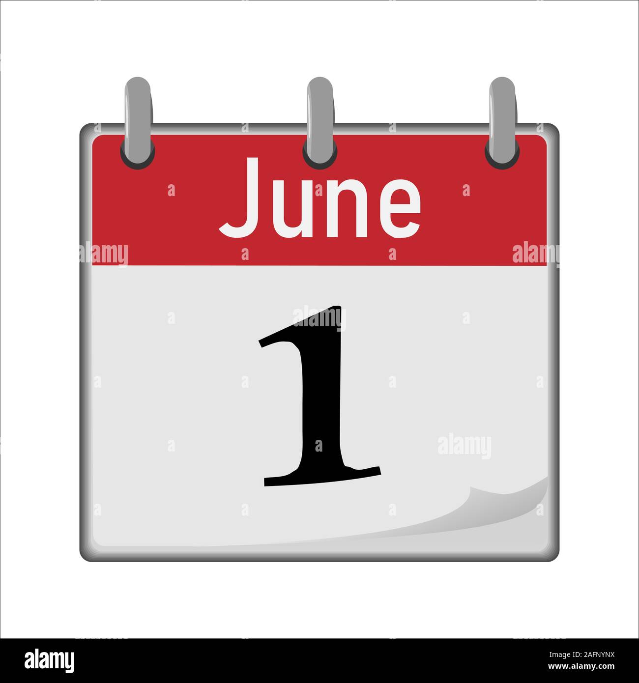 L'icône de calendrier est le premier chiffre du mois. Illustration de Vecteur