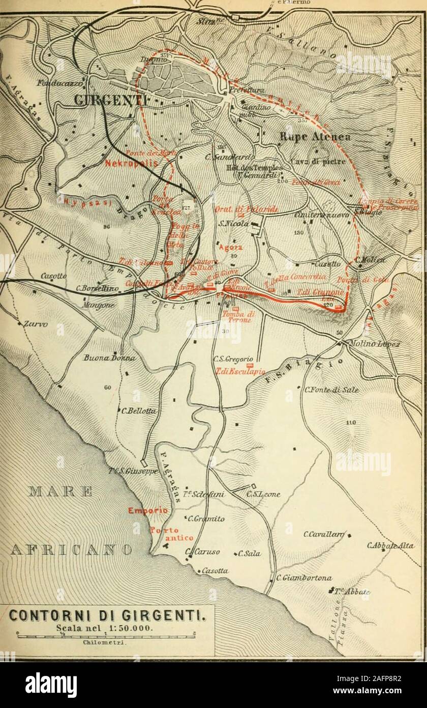 . Italie ; manuel pour les voyageurs. Voir ci-dessus). Acragas, la plus belle ville des mortels selon Pindare, wasfounded par des colons de Géla, sur 582. Le Doric, certains colons de themnatives,de Rhodes, a introduit l'adoration d'Athene de Lindos et alsothat Atabyrius de Zeus, c.-à-d. le Moloch de Mt. Thabor. Après l'havingerected un temple à Zeus Polieus, le fondateur de villes, Phalaris usurpedthe pouvoir suprême avec l'aide de ses ouvriers, et régna de564 à 549, lorsqu'il a été détrôné par les Euménides, Télémaque et anoligarchy maintenant de 60 ans a commencé. La cruauté de phalaris a becomep Banque D'Images