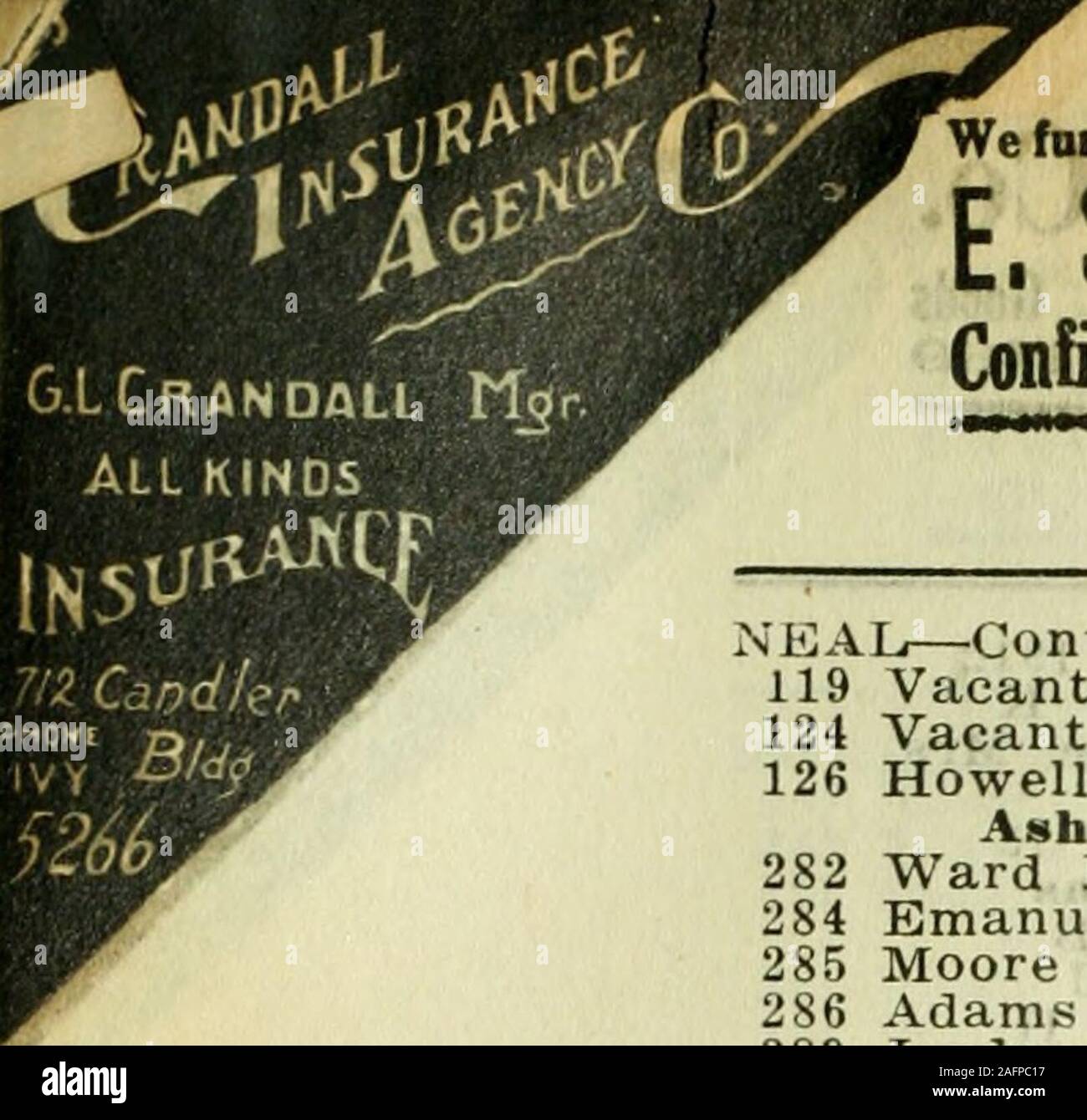 . Annuaire de la ville d'Atlanta. Mme Neal, à partir de la vigne w à Ashby, 2n de Jones av, de l'assainissement. Oliverto withrock av majestueux pavée et de chert à Majesticav Chestnut Flury UNE Lindsey Rev Glore John P Chestnut croise Thomas Boyd C Thomas Goss Robert Finch E Hilderbrand Mary Langley Emmett R Lackey Warren B Hargrove William James Cook UN E Smith Jordan S Furrh Victor un roseau Claude D ANewport James Langley croise Sept 16 vacants. Jefferson 1912 TFranklin James croise Hatcher Thomas R Walden Daniel JE Martin Frederick vacant le 16 septembre. 1912Oliver croise Logan Joel L'Henson Samuel Francis Mary J Banque D'Images