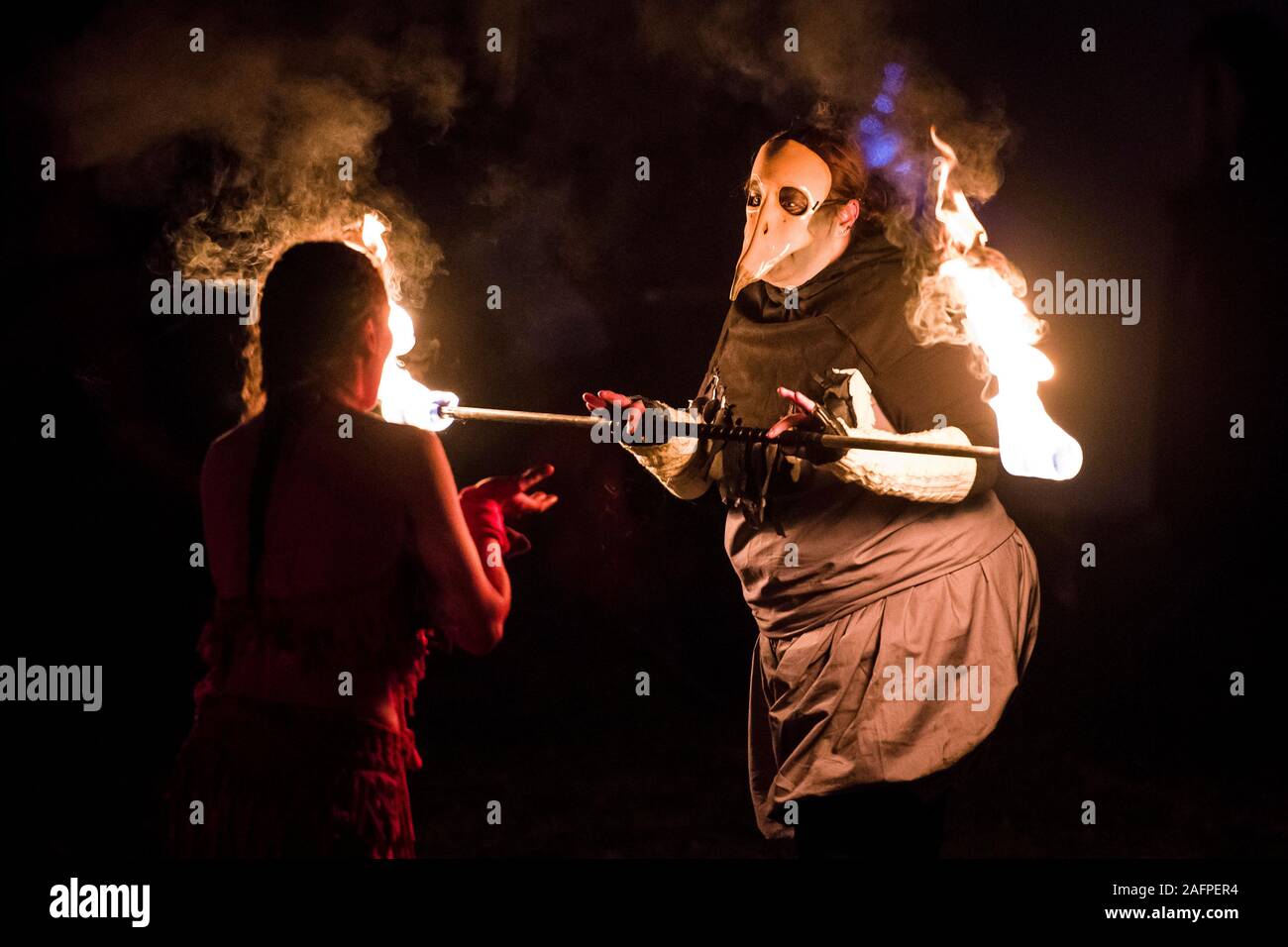 L'Samhuinn Fire Festival qui a lieu chaque année descend avec artistes de Beltane Fire festival society sur Calton Hill à apporter dans le début de l'hiver. Credit : Euan Cherry Banque D'Images