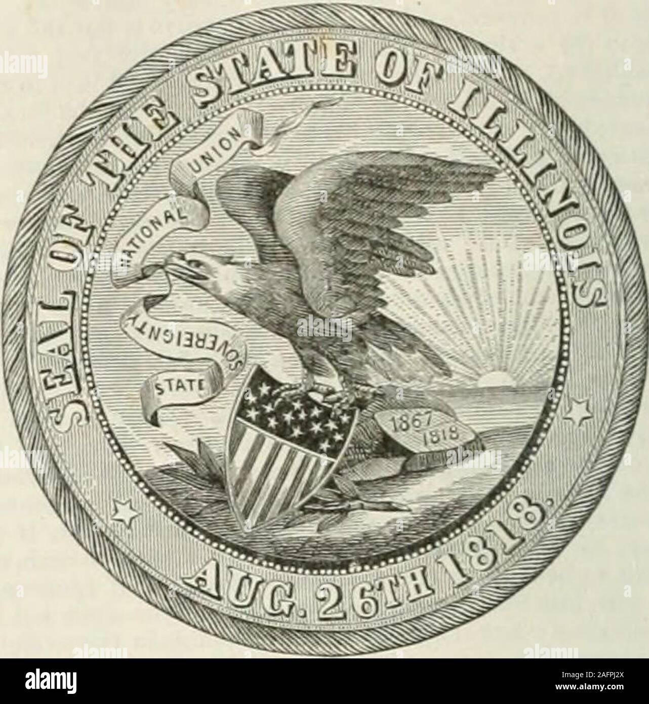 . Johnson's new universal cyclopedia : un trésor de scientifiques et de vulgarisation des connaissances utiles. S21.l'Illinois, l'un des Stales de l'Union, lyingin.l'interface utilisateur de la vallée du Mississippi au PCR, s'étendant de la par-parallèle de -M 59 N. lat. pour que de 42°30, et de 8°35, à 91° 40 W. Ion. Elle est délimitée par N. AVisconsin, F.par le lac Michigan, Indiana (dont il est en partie par l'arated-sep Wabash River), et par l'Ohio, il fromwhich est séparée sur le S. E. et S. par la rivière Ohio.Il est également séparé de New York pour une courte distance ontho s par le Mississipi, qui forme son entirewe Banque D'Images