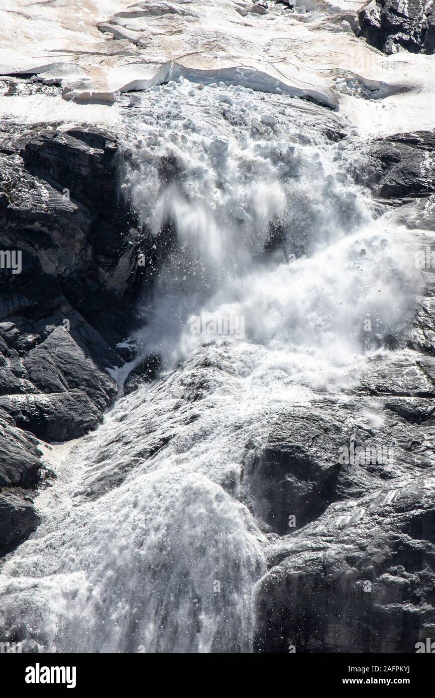 Avalanche, Nouvelle-Zélande Banque D'Images