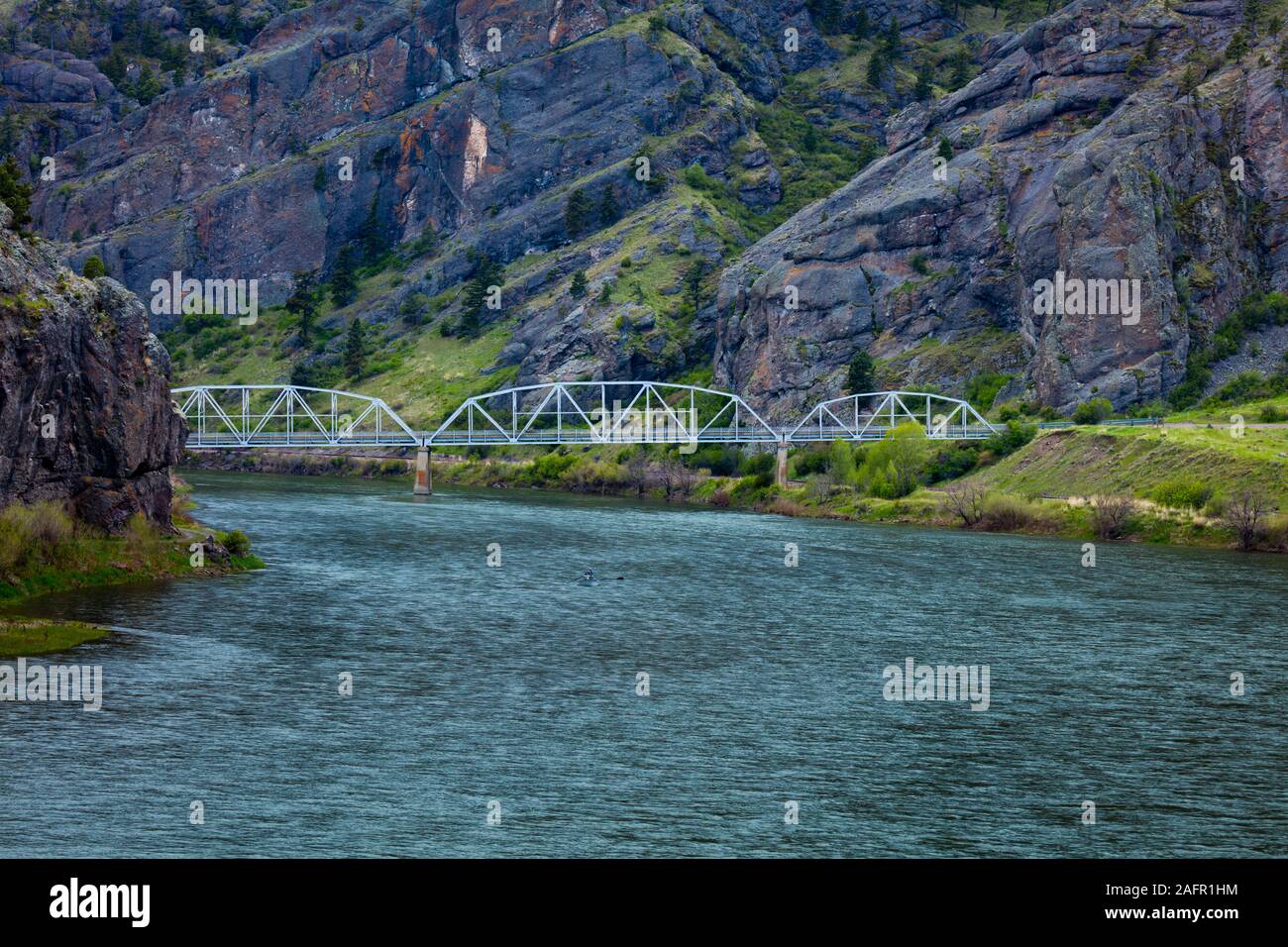 23 mai 2019, USA - retraçant l'expédition Lewis et Clark - Mai 14, 1804 - Septembre 23, 18062019, Montana, USA - Hardy pont traverse la rivière Missouri Banque D'Images