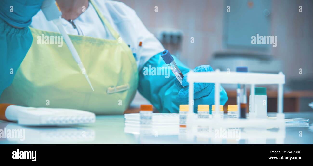 Équipement de laboratoire médical. Test sanguin. Concept médical Banque D'Images