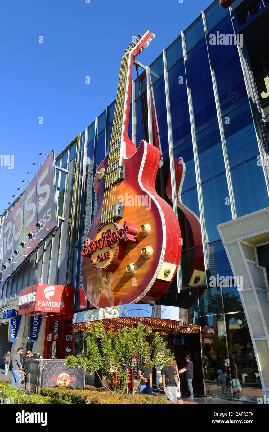 Hard Rock Cafe dans la galerie marchande Showcase Mall, sur le Strip de Las Vegas, Nevada, États-Unis. Banque D'Images