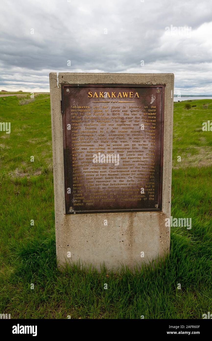 19 mai 2019, à FORT YATES, Dakota du Nord USA - Mémorial pour Sakakawea, Standing Rock Indian Reservation, de Fort Yates, dans le Dakota du Nord. Banque D'Images
