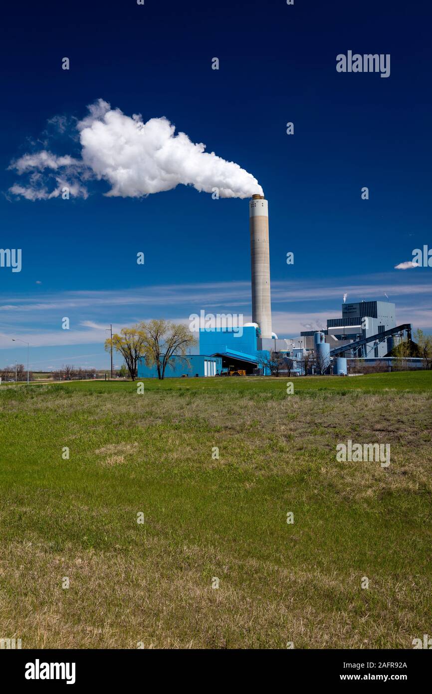 20 mai 2019, Stanton, ND, USA - Leland Olds Power Plant, Stanton, Dakota du Nord Banque D'Images