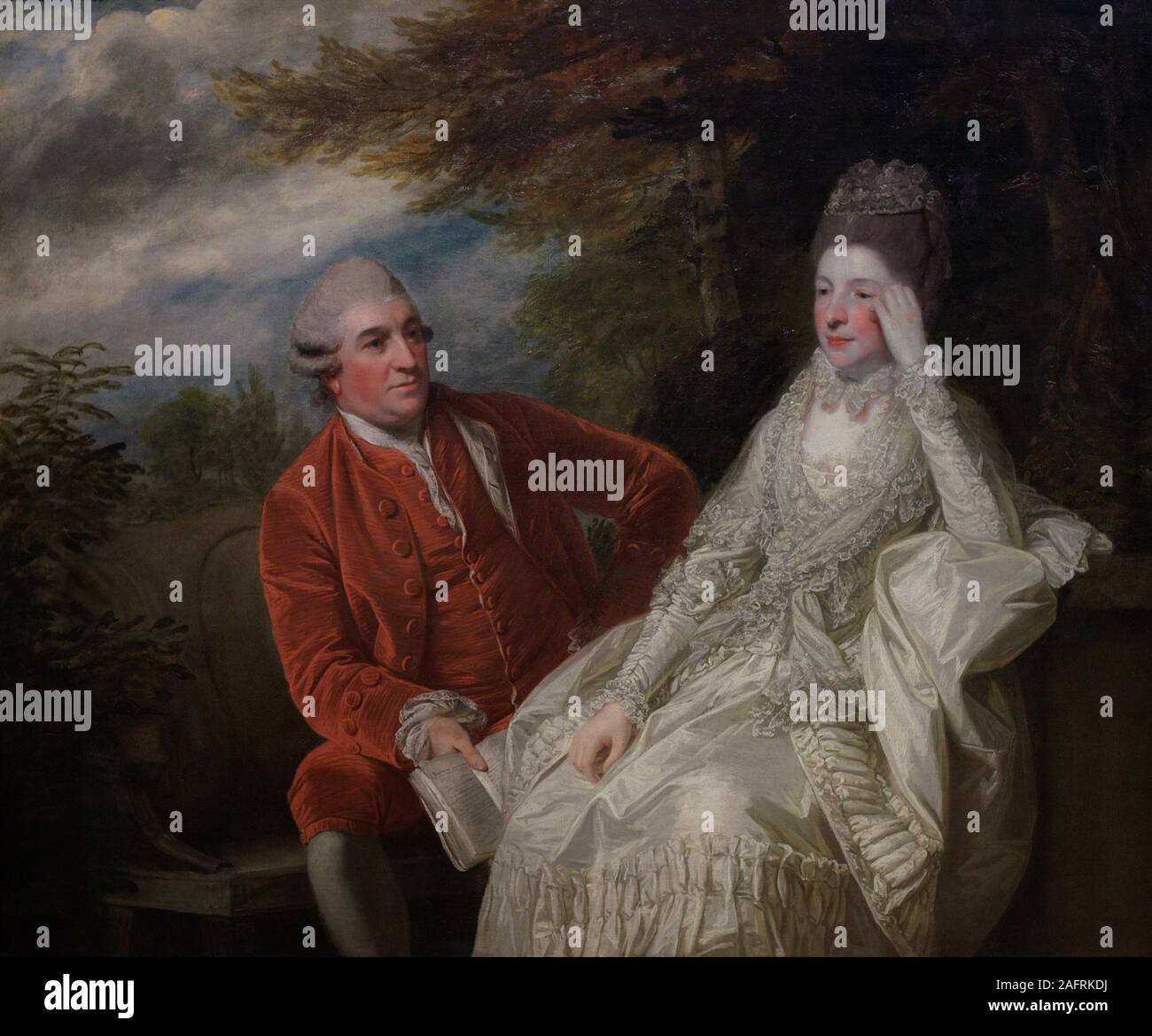 L'acteur y dramaturgo El británico David Garrick (1717-1779) y su mujer Eva María Garrick (1724-1822), bailarina. austríaca Retrato realizado por Joshua Reynolds (1723-1792). Oleo sobre lienzo, 1772-1773. National Portrait Gallery. Londres, Angleterre. Banque D'Images