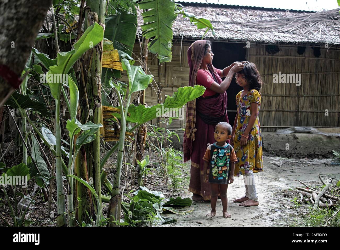Une image d'un village au Bangladesh Banque D'Images