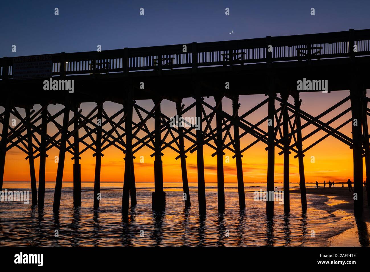 Folly Beach près de Charleston, la plus ancienne et la plus grande ville de l'État américain de Caroline du Sud, connue pour son rôle important dans le commerce américain des esclaves. Banque D'Images
