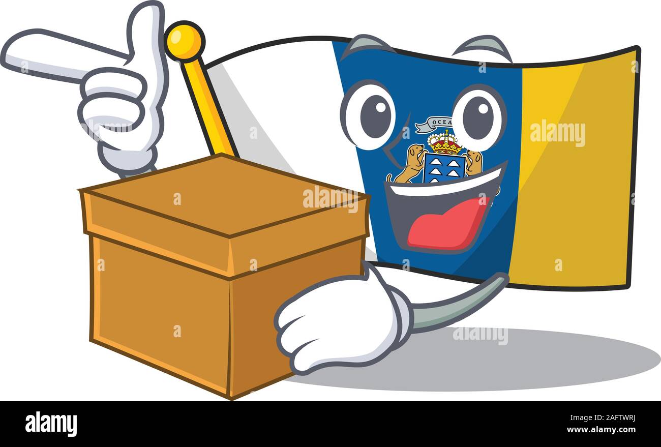 Île des canaries drapeau défiler personnage portant un fort Illustration de Vecteur