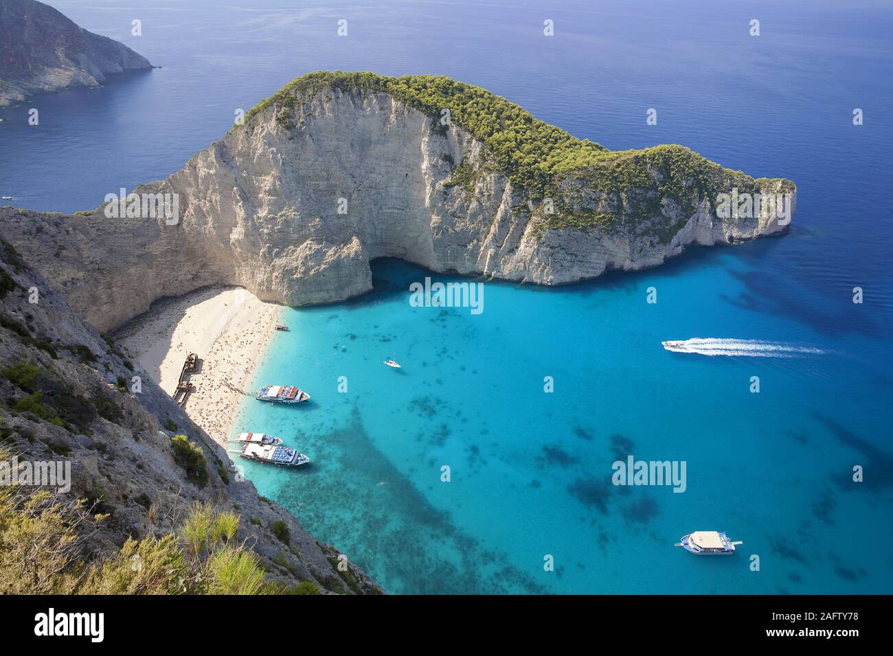 Shipwreck Bay, l'une des plus belles plages de Grèce, l'île de Zakynthos, Grèce Banque D'Images
