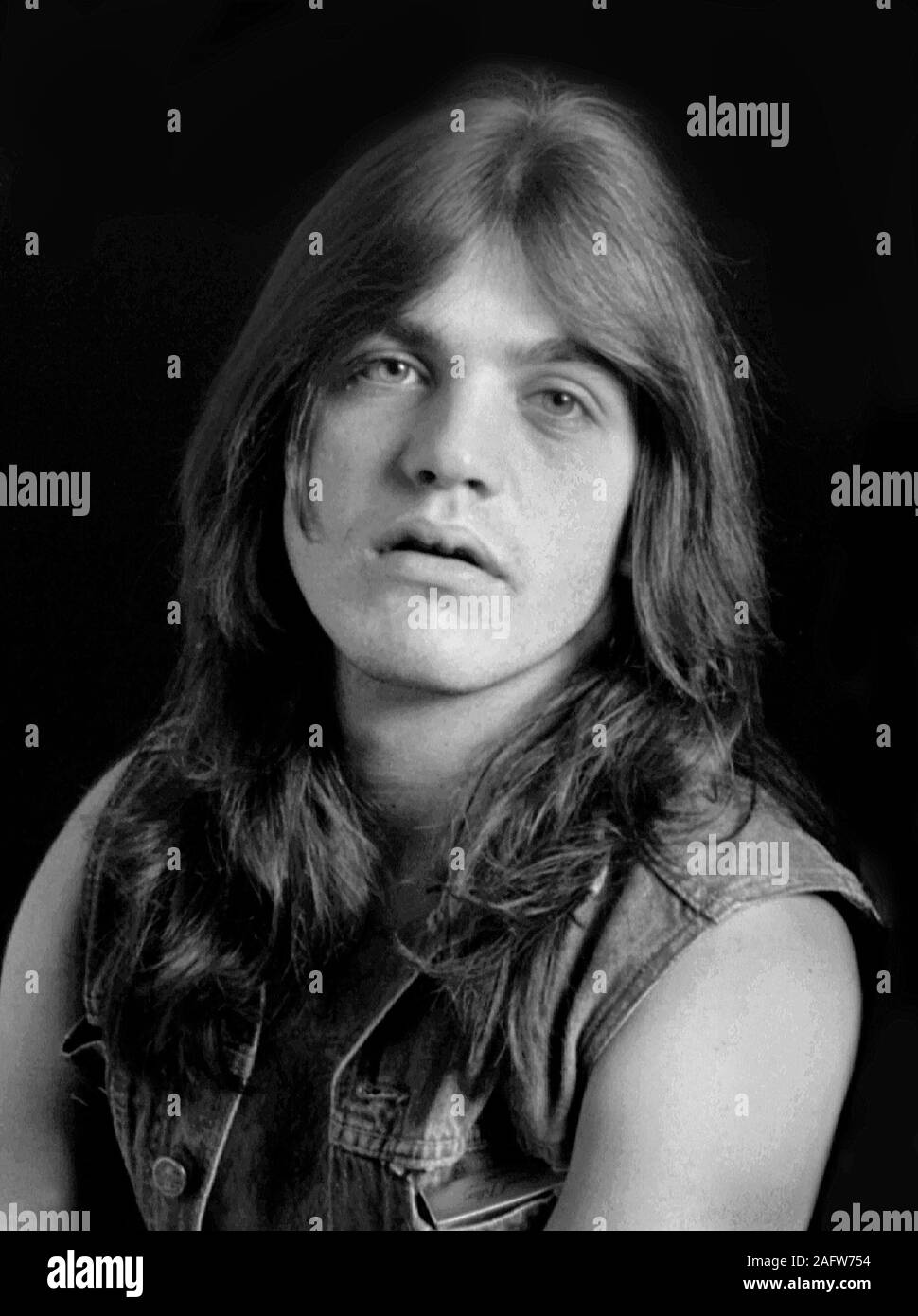 Malcolm Young guitariste de AC/DC. 7/1976 Banque D'Images