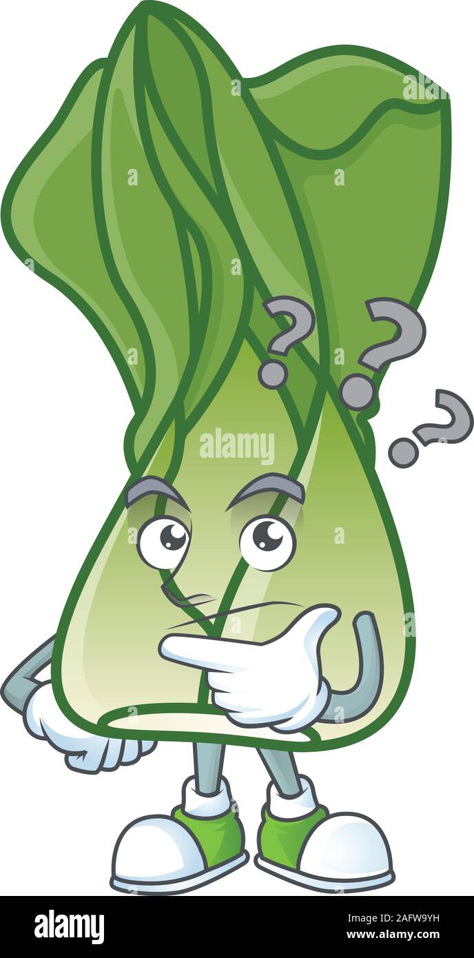 Personnage de bok choy avec geste confondre Illustration de Vecteur