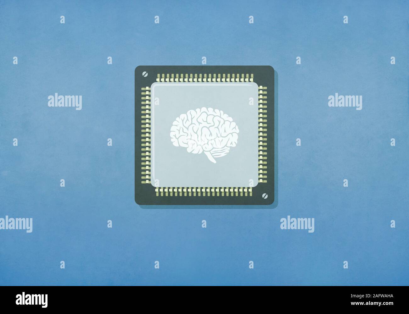 Image de cerveau sur puce informatique Banque D'Images