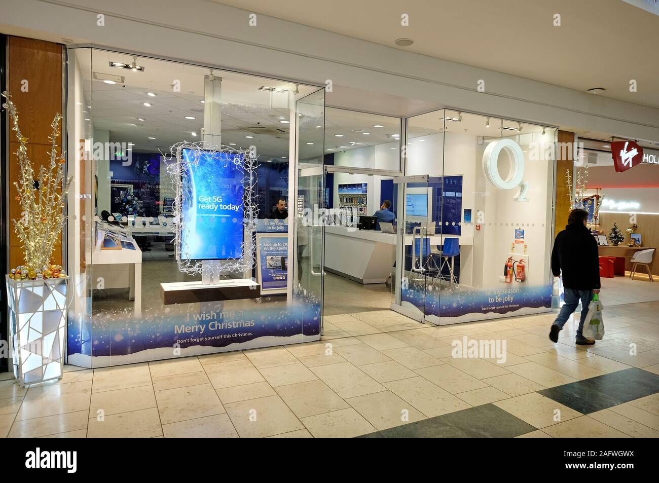 O2 mobile phone shop, centre commercial chapelfield, Norwich, Norfolk, Angleterre Banque D'Images